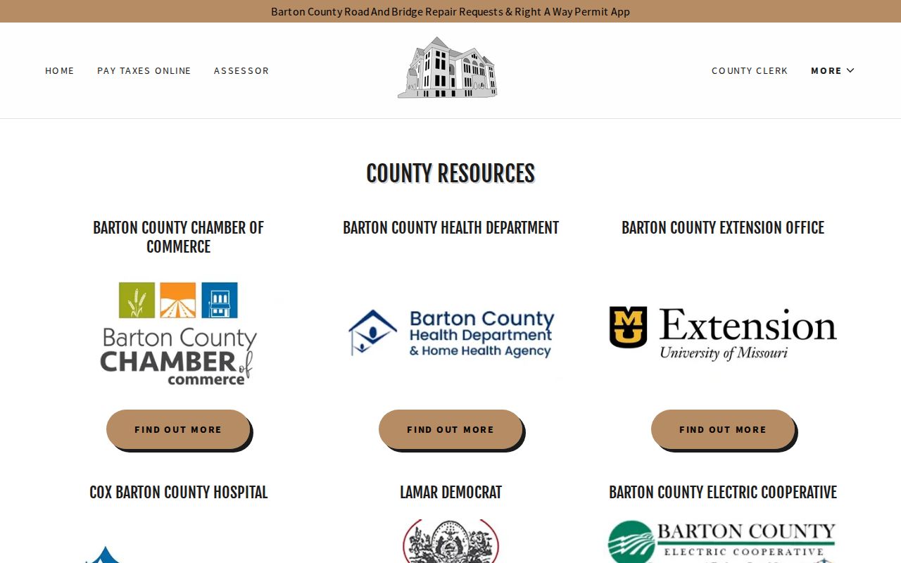 Barton County official city and emergency resource cards