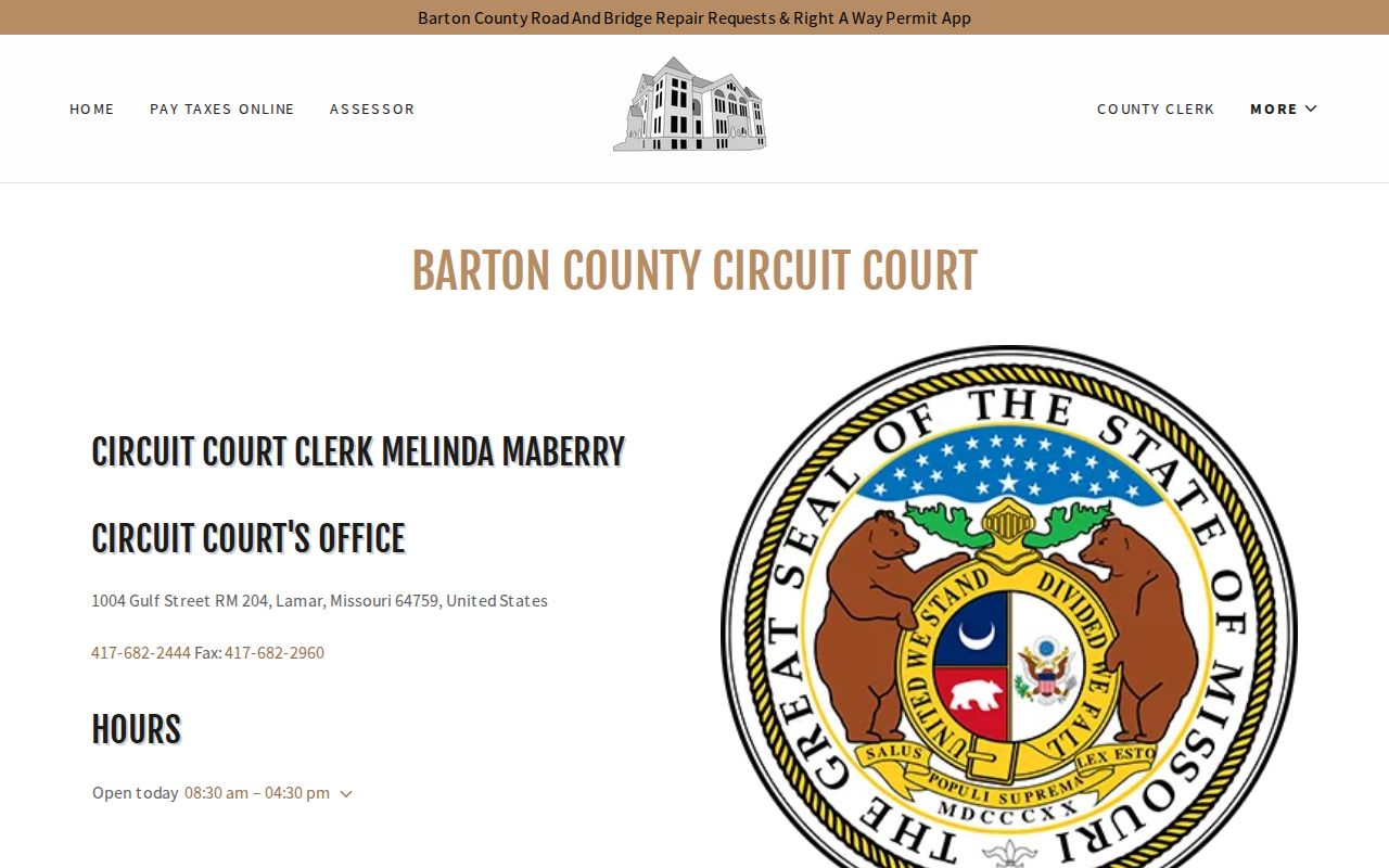 Barton County Circuit Court official contact page