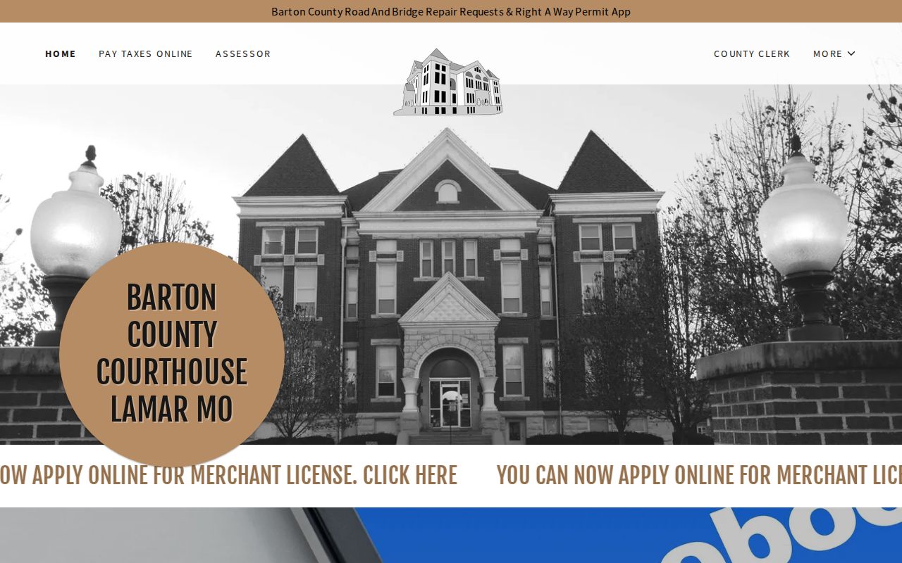 Barton County official home page and courthouse entry